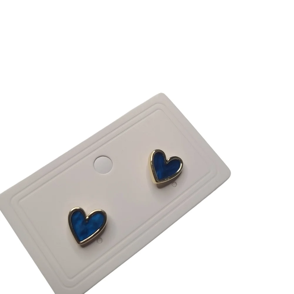 NEW Blue Heart Stud Earrings